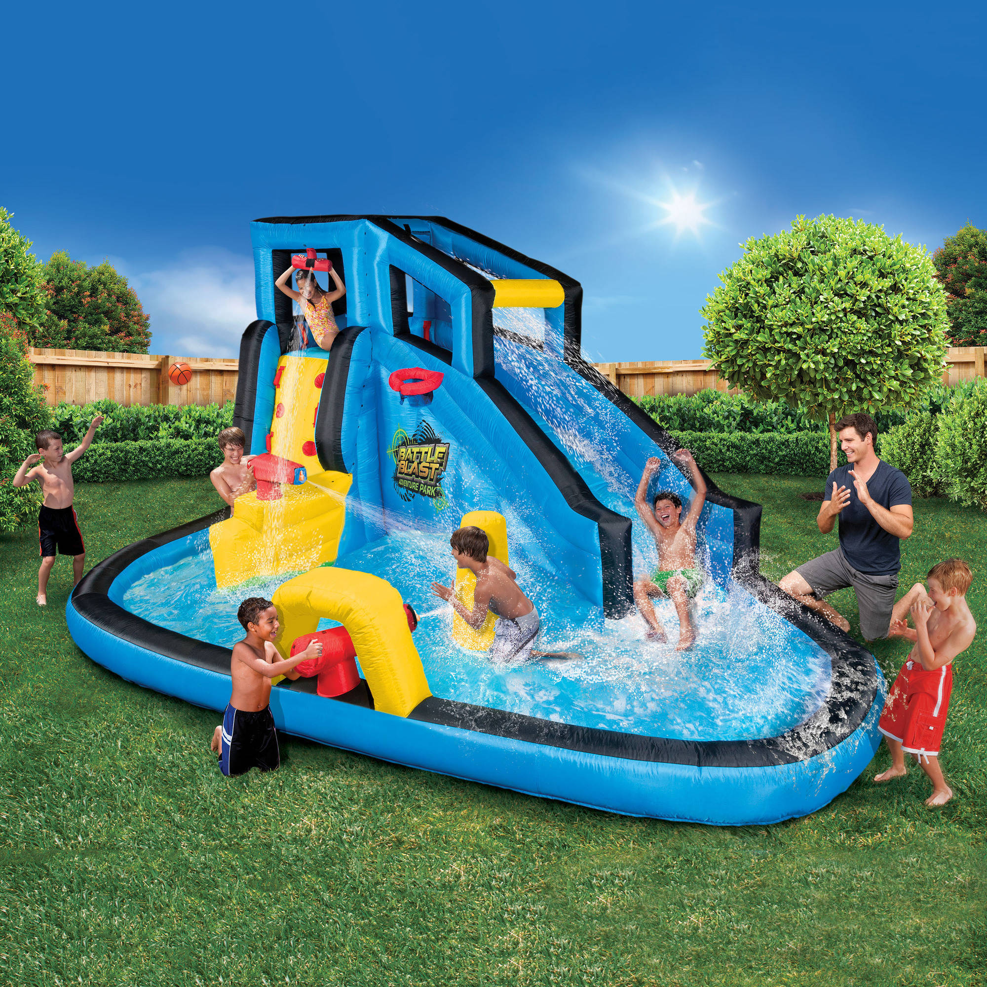 Skie s inflatable adventures. Аквапарк игрушка. Будка бассейн. Soak and Splash.